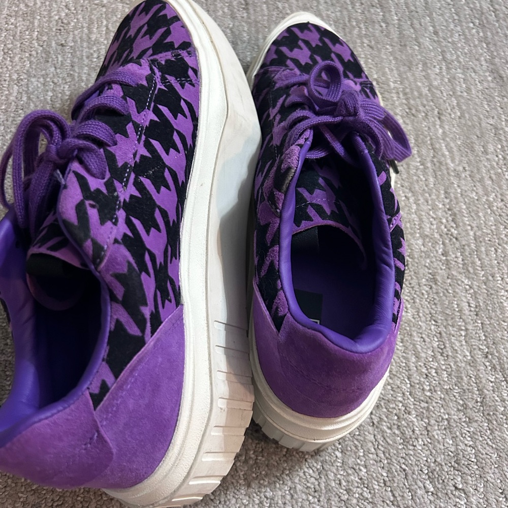 Women’s Adidas Hypersleek Purple and Black Houndstooth Sneakers in 9 - Picture 4 of 11
